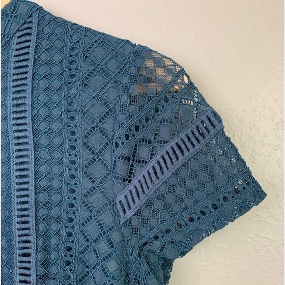 Francesca’s Blue Lace Mini/Midi Length Dress - Picture 7 of 8